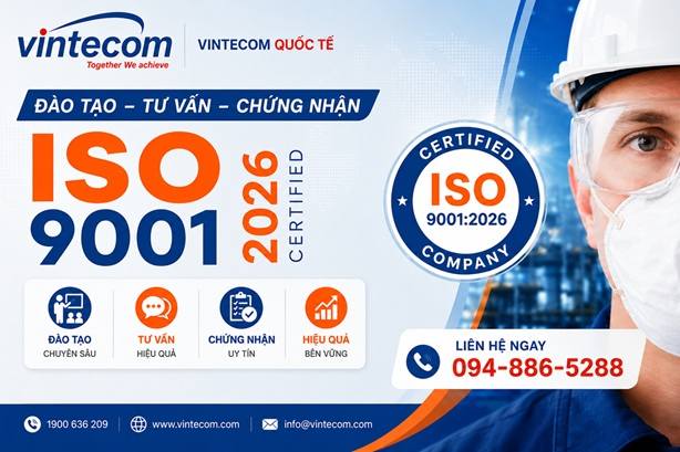 Chứng nhận ISO 9001: 2015- Hệ thống quản lý chất lượng với dấu công nhận Quốc gia VICAS, Quốc tế  UKAS/ ANAB
