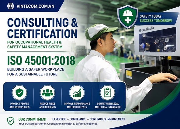 Tư vấn ISO 45001: 2018- Tiêu chuẩn Hệ thống Quản lý An toàn- Sức khỏe và Nghề Nghiệp hoàn toàn mới do tổ chức ISO công bố ban hành.