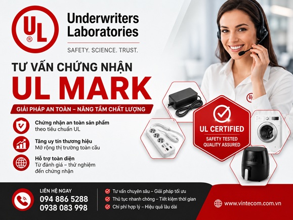 Dịch vụ tư vấn dấu UL mark,  chứng nhận cấp dấu UL Mark cho các sản phẩm điện, điện tử.