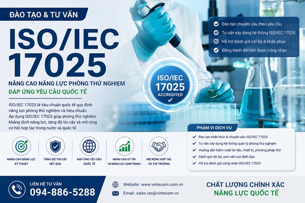 Khóa đào tạo ISO 17025: 2017 - Khóa đào tạo chuyên gia đánh giá năng lực phòng thí nghiệm và hiệu chuẩn ISO/IEC 17025