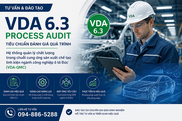 Đào tạo VDA 6.3, Tư vấn VDA 6.3 phiên bản 2016 - Hướng dẫn đánh giá quá trình Hệ thống quản lý chất lượng trong ngành công nghiệp ô tô Đức VDA-QMC