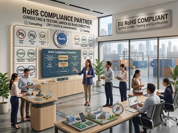 RoHS Consulting - European Union (EU) regulation on compulsory electric and electronic products for export to the RoHS countries.