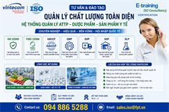Tư vấn ISO, Tư vấn quản lý chất lượng toàn diện các Hệ thống quản lý theo tiêu chuẩn Quốc tế: ISO 9001, ISO 14001, ISO 22000, HACCP, GM, ISO 27001...