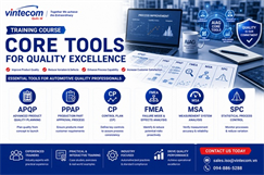 Khóa đào tạo 5 Core Tools, các công cụ cốt lõi thực hiện IATF 16949 cho các nhà sản xuất  chế tạo ô tô và ngành công nghiệp.